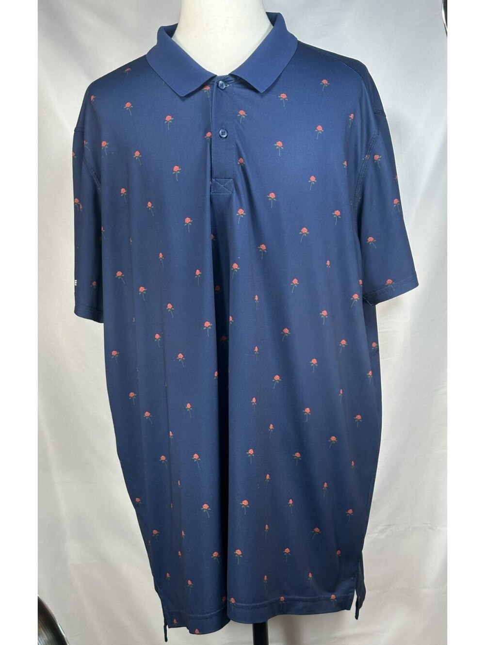 Bonobos Golf 1/4 Button Standard Fit Polo Shirt Blue Men 2XL